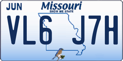 MO license plate VL6J7H