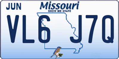 MO license plate VL6J7Q