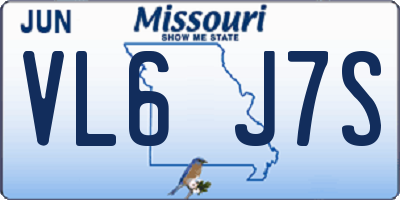MO license plate VL6J7S