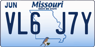MO license plate VL6J7Y