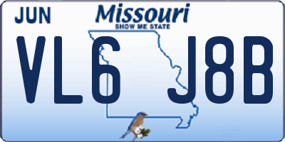 MO license plate VL6J8B