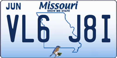 MO license plate VL6J8I