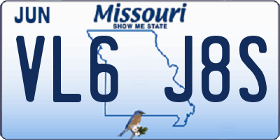 MO license plate VL6J8S