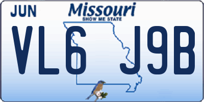 MO license plate VL6J9B
