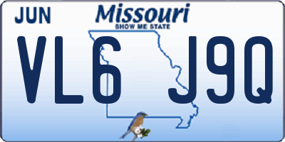 MO license plate VL6J9Q