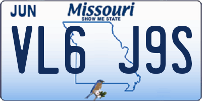 MO license plate VL6J9S