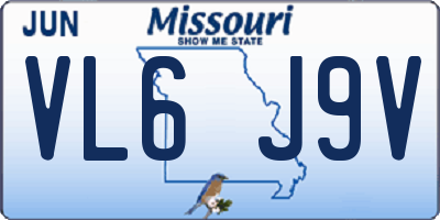 MO license plate VL6J9V