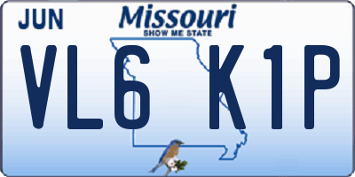 MO license plate VL6K1P