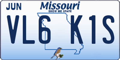 MO license plate VL6K1S