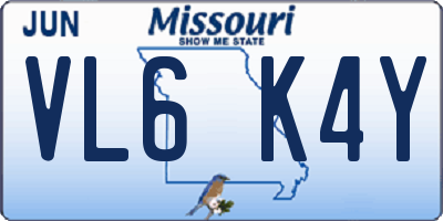 MO license plate VL6K4Y