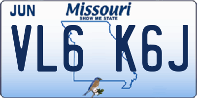 MO license plate VL6K6J