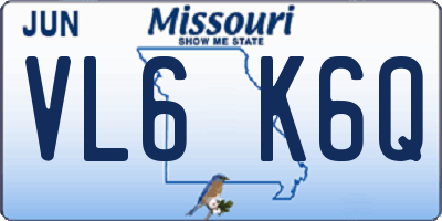 MO license plate VL6K6Q