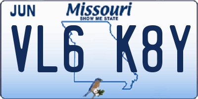 MO license plate VL6K8Y