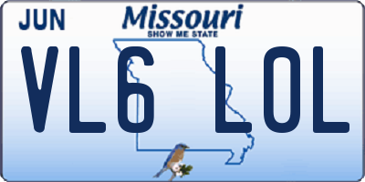 MO license plate VL6L0L