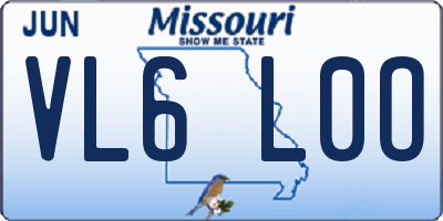 MO license plate VL6L0O