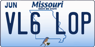 MO license plate VL6L0P