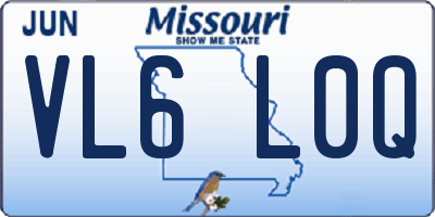 MO license plate VL6L0Q