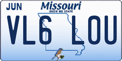 MO license plate VL6L0U