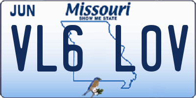 MO license plate VL6L0V