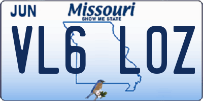 MO license plate VL6L0Z