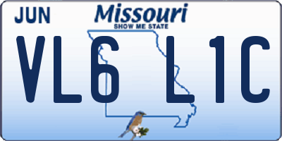 MO license plate VL6L1C