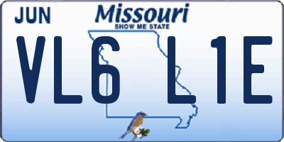 MO license plate VL6L1E