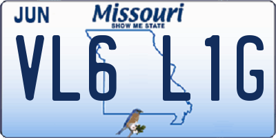 MO license plate VL6L1G