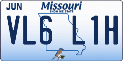 MO license plate VL6L1H