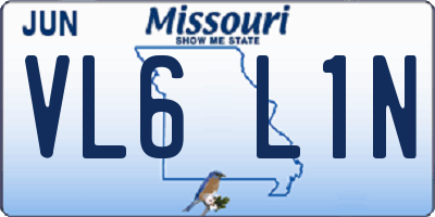 MO license plate VL6L1N