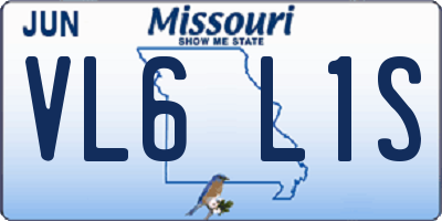MO license plate VL6L1S