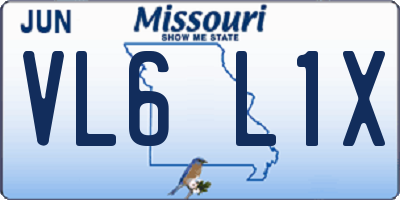 MO license plate VL6L1X