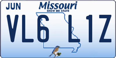 MO license plate VL6L1Z