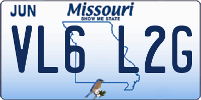 MO license plate VL6L2G