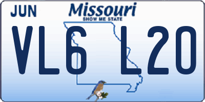 MO license plate VL6L2O