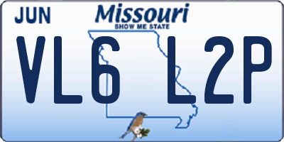 MO license plate VL6L2P