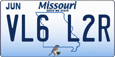 MO license plate VL6L2R