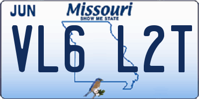 MO license plate VL6L2T