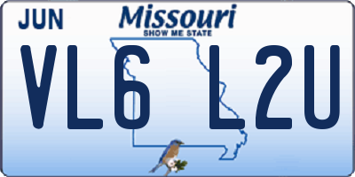 MO license plate VL6L2U