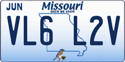 MO license plate VL6L2V