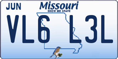 MO license plate VL6L3L