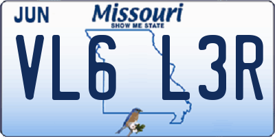 MO license plate VL6L3R