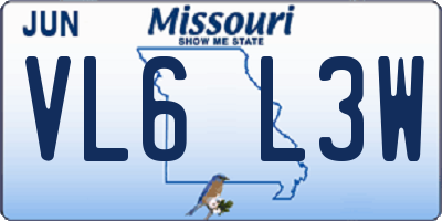 MO license plate VL6L3W