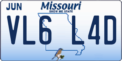 MO license plate VL6L4D