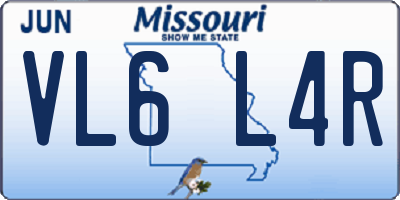 MO license plate VL6L4R