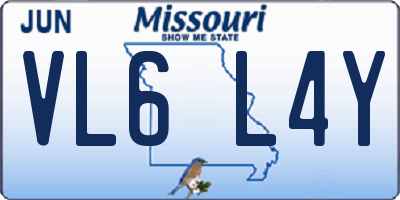 MO license plate VL6L4Y