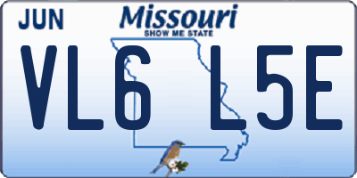 MO license plate VL6L5E