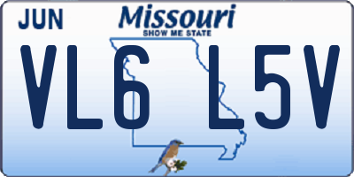 MO license plate VL6L5V