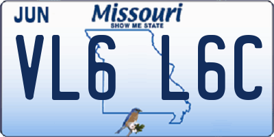 MO license plate VL6L6C