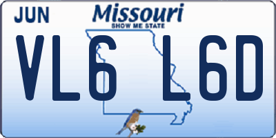 MO license plate VL6L6D