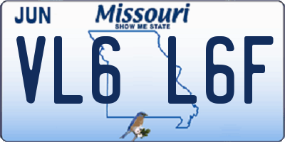 MO license plate VL6L6F